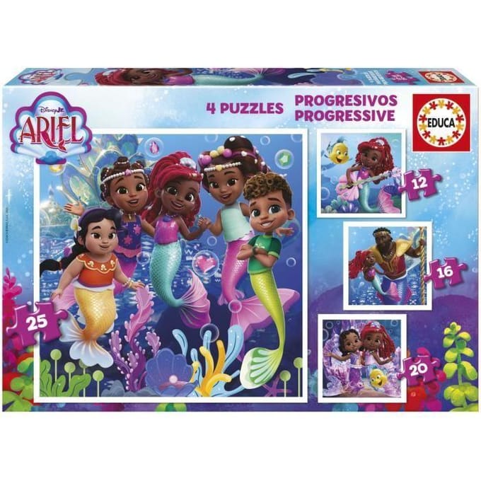 Puzzles progréssifs - EDUCA - Ariel - 12+16+20+25 pieces