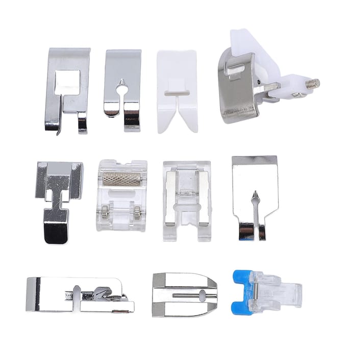 Kit de 11 pieds-de-biche à tige basse pour machine à coudre domestique, pièces de rechange et accessoires gray