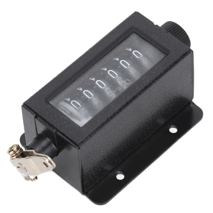 Compteur Mécanique 6 Chiffres Compteur de Dépouille à Course Manuelle avec Ressort pour Presse Poinçonneuse D94?S gray