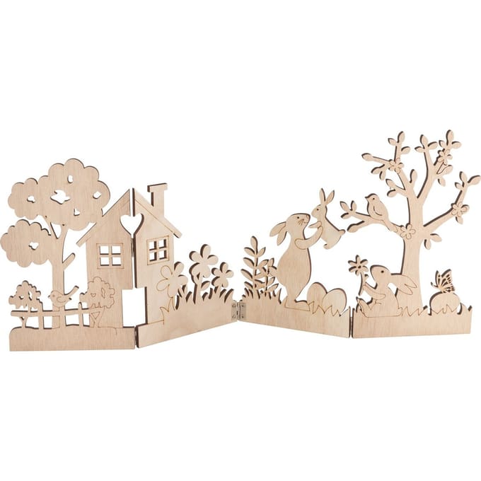 VBS Houten silhouet "Konijnen in de tuin"