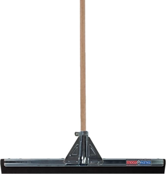 Talen Tools Vloer/douche trekker - metaal/stevig rubber 55 cm - dikke houten steel 140 cm