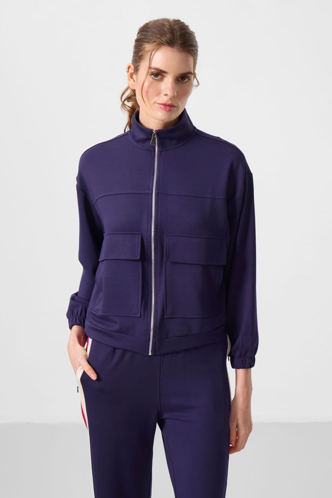 Overmatig Cropped Zip-Neck Gebreide Top