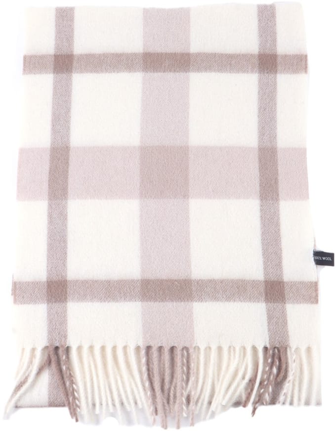 Giuliano Winter Sjaal - Ruiten - Wol - Beige