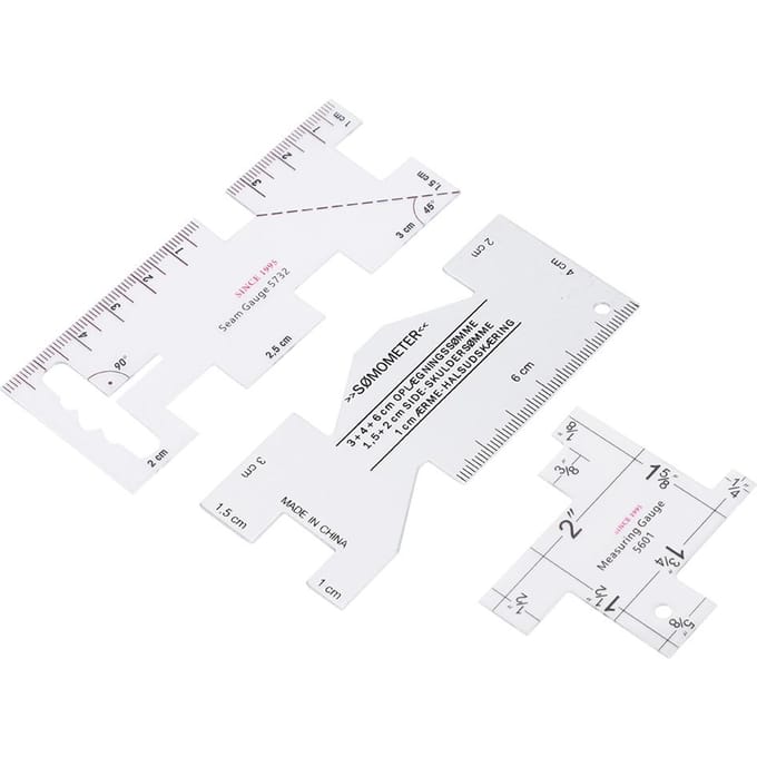 3 stuks Quilten Naad Liniaal Sjablonen Meetinstrument Kleermaker Naaien Stikken Gereedschap white