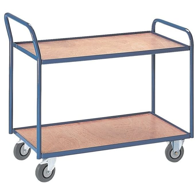 Etagewagen, gebogen duwbeugel, 2 etages