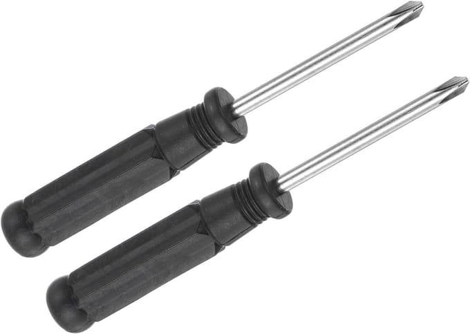 Set van 2 Mini Kruiskopschroevendraaiers Koolstofstaal met Antislip Handvat