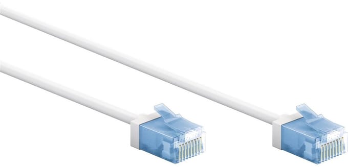 UTP CAT6A Slimline 10 Gigabit Netwerkkabel - CU - Ultraflex - 7,5 meter - Wit