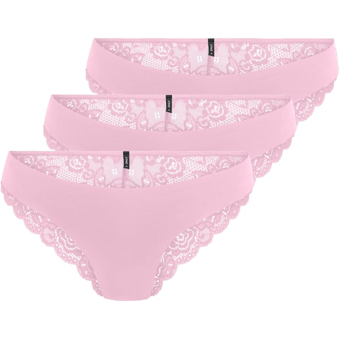 ONLY dames 3P microfiber brazillians kant chloe roze