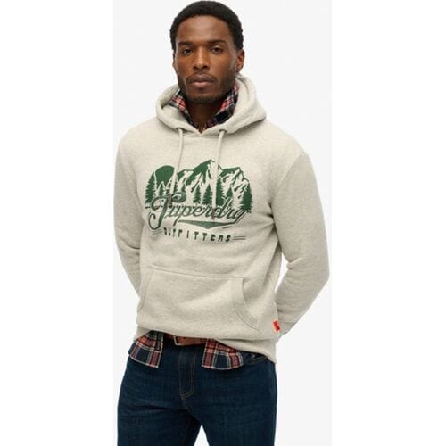 Superdry Outfitters Hoodie Lichtgrijs Grootte: XL
