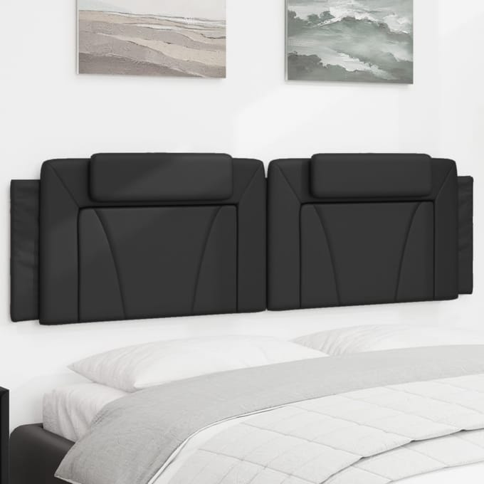 vidaXL - Hoofdbordkussen - "Viana" - 180 - cm - kunstleer - zwart