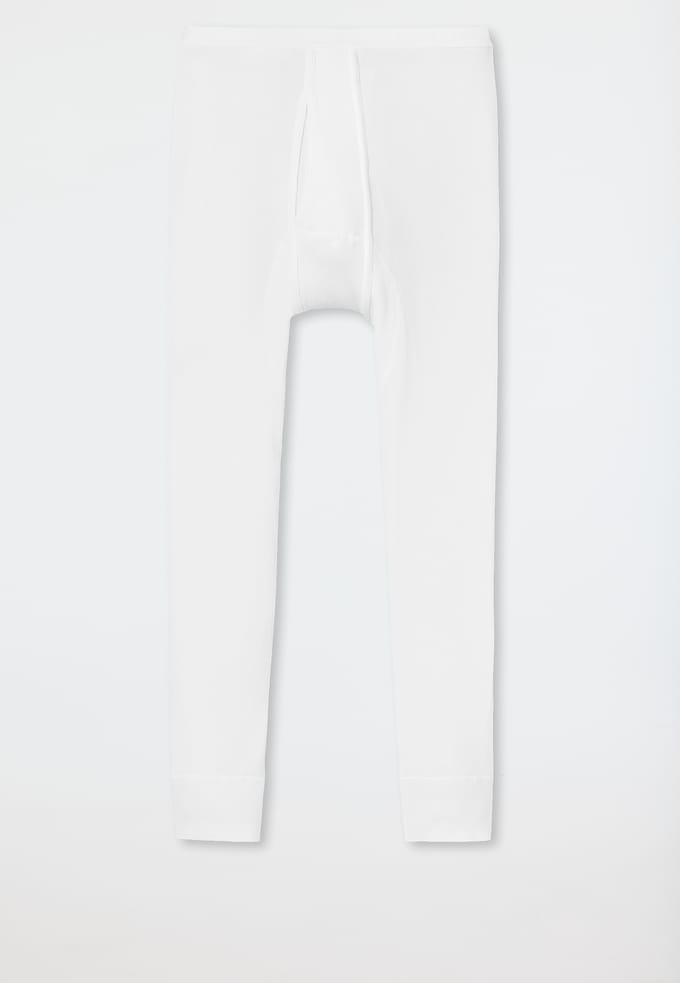 SCHIESSER Original Doppelripp lange onderbroek (1-pack) - heren onderbroek 3/4-lengte met opening wit