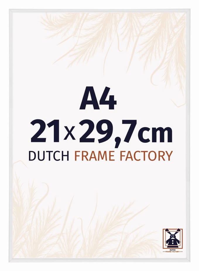 Fotolijst A4 21x29,7 cm - Kunststof - Wit Hoogglans - Angers