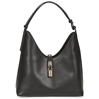 FURLA Leren Schoudertas Goccia Hobo Bag Nero Zwart