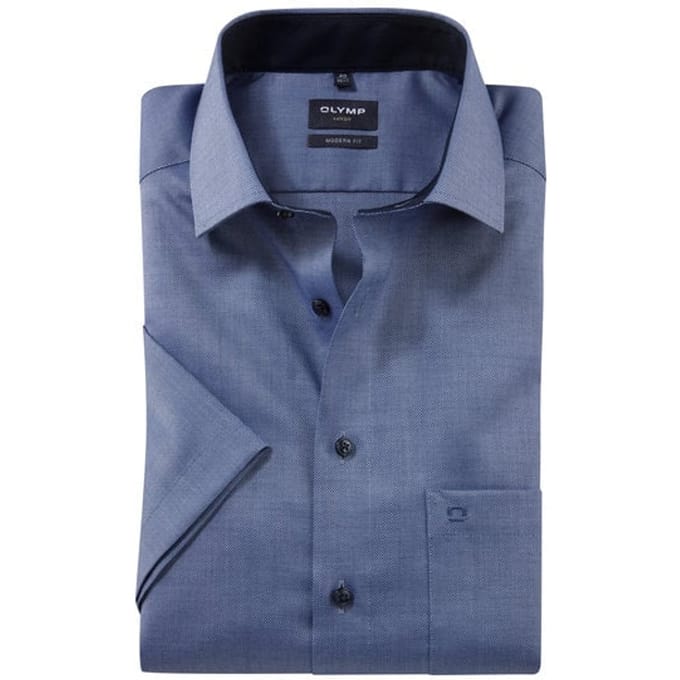 OLYMP Luxor Overhemd, Modern Fit, Global Kent, Marineblauw