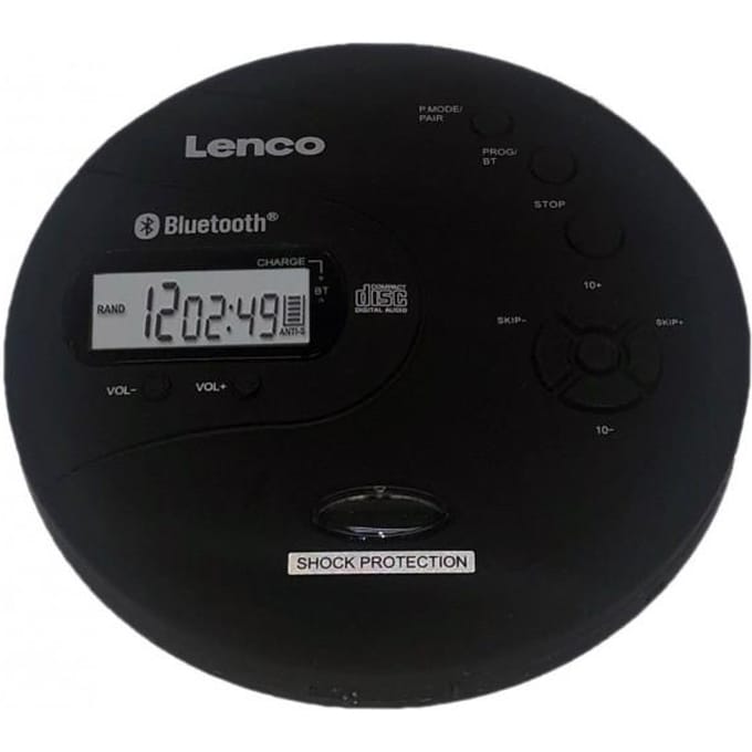 Lenco CD-300BK Discman - Draagbare Bluetooth® CD-MP3 Speler - Anti-Shock bescherming en oplaadbare Batterij - Zwart