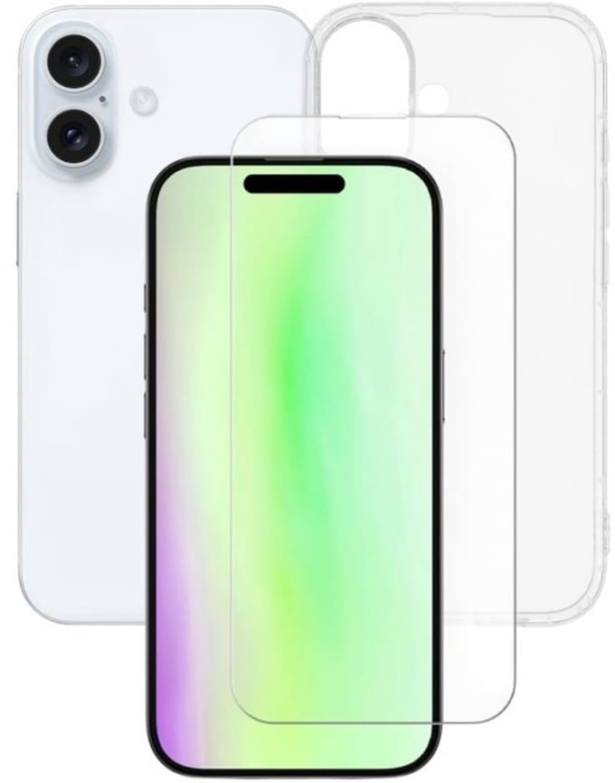 Soft Back Cover Hoesje Geschikt voor: Apple iPhone 17 Silicone Transparant + 2x Tempered Glass Screenprotector - ZT Accessoires