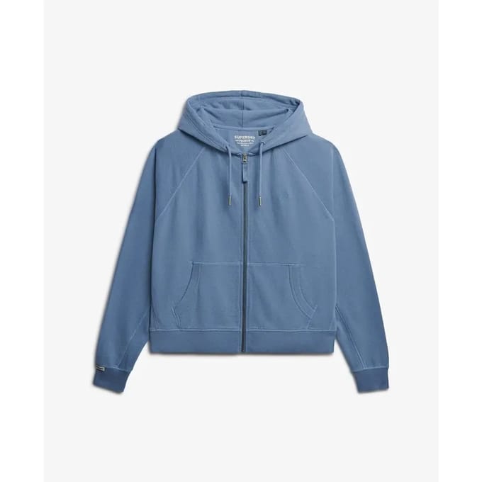 Superdry Studios Relaxed Zip Hoodie Light Blue Grootte: 36