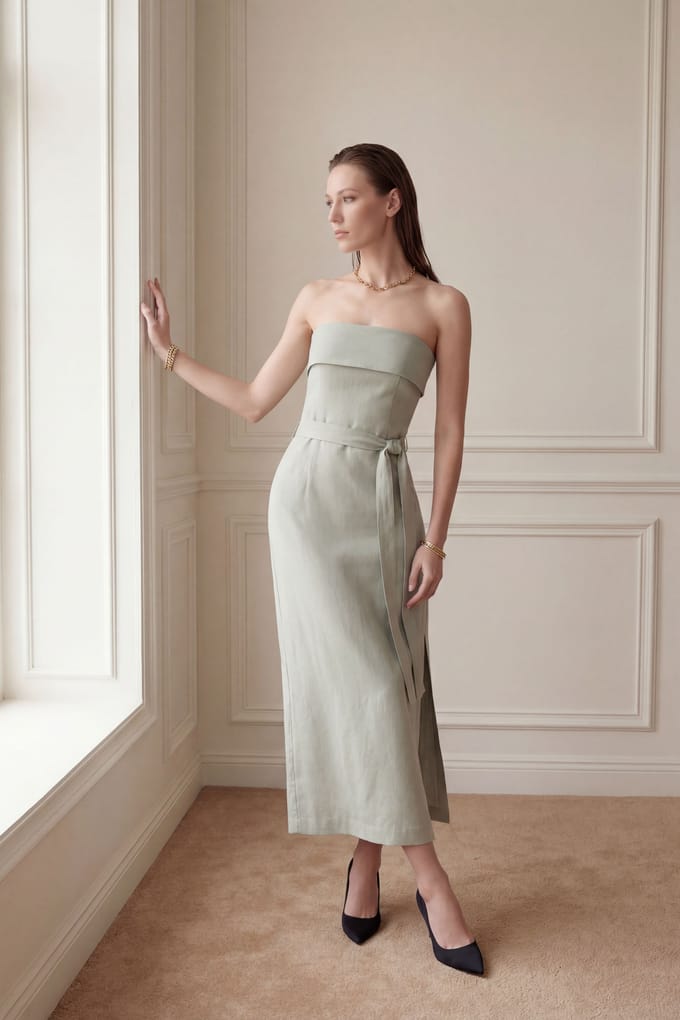 Strapless Maxi-jurk met Ceintuur