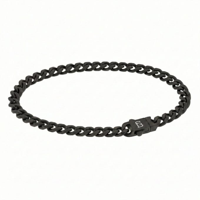 STEEL & BARNETT - Schakelarmband Heren - Svelte Stephen - Zwart - Maat S