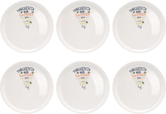 Cosy&Trendy Pizzabord Gedecoreerd - Ø 30 cm - 6 stuks