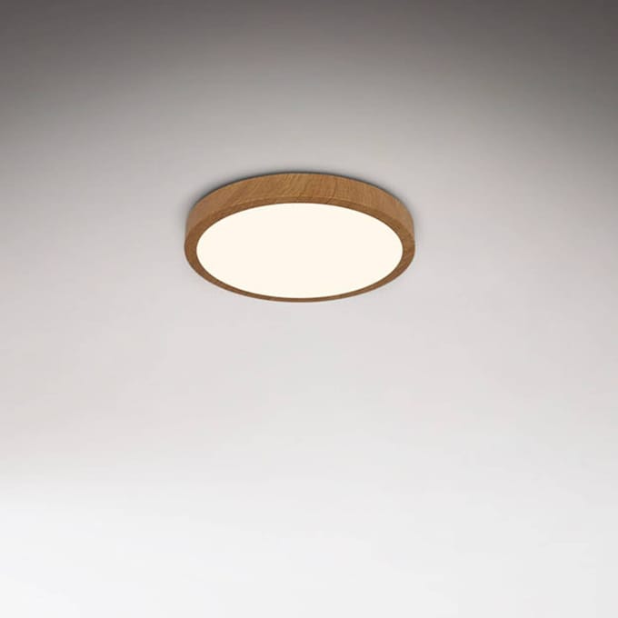 BRILONER - LED Plafondlamp - plafonniére met houtlook - 3.000K warm wit licht - 16W - Ø28cm