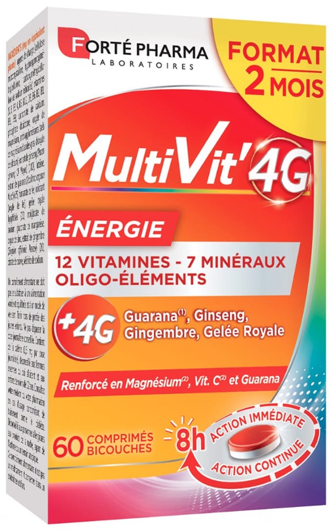 Forté Pharma MultiVit'4G Energy 60 Dubbele Tabletten
