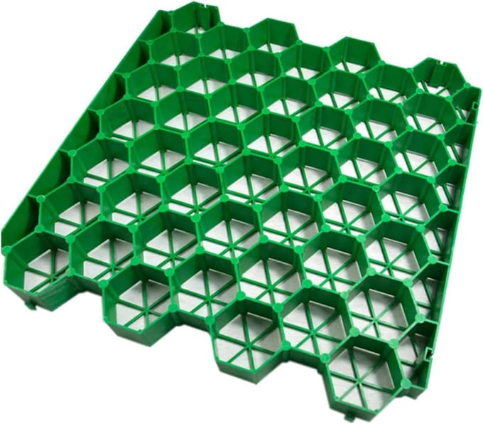 Grasmat met raster - Bodemversterking mat - Grond verstevigen - Set van vier - 1 m² dekking - Groen