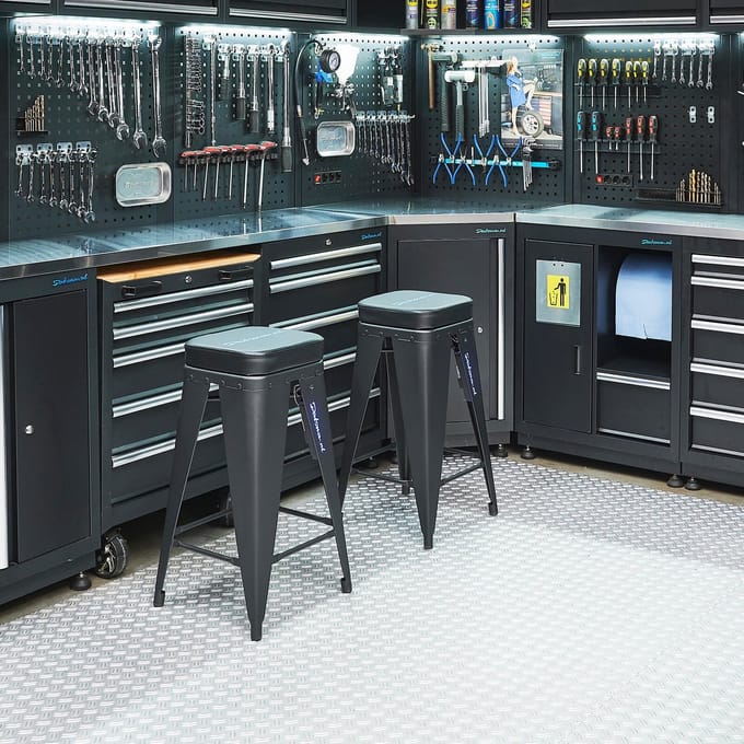 Datona® Werkplaatskruk - 2 stuks - Zwart