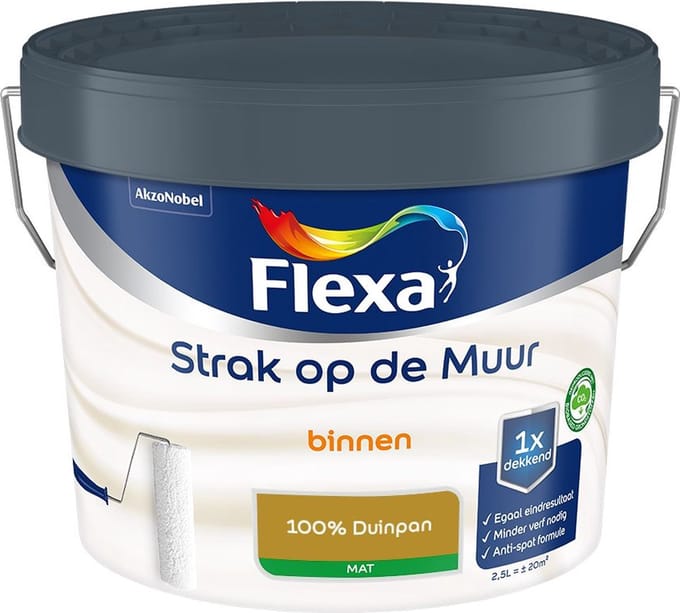 Flexa - Strak Op De Muur Binnen Mat - 100% Duinpan - Mengverf - 2,5 L
