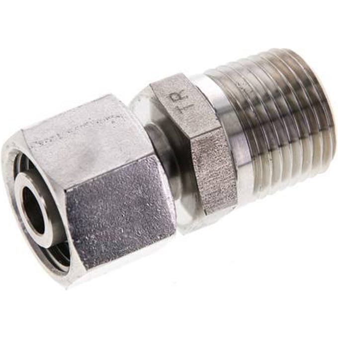 12S & 1/2'' NPT RVS Rechte Draaidoorvoer Buitendraad 630bar Verstelbaar ISO 8434-1