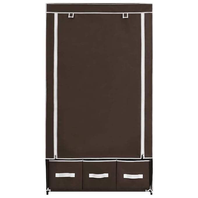 vidaXL - Kledingkast - 87x49x159 - cm - stof - bruin