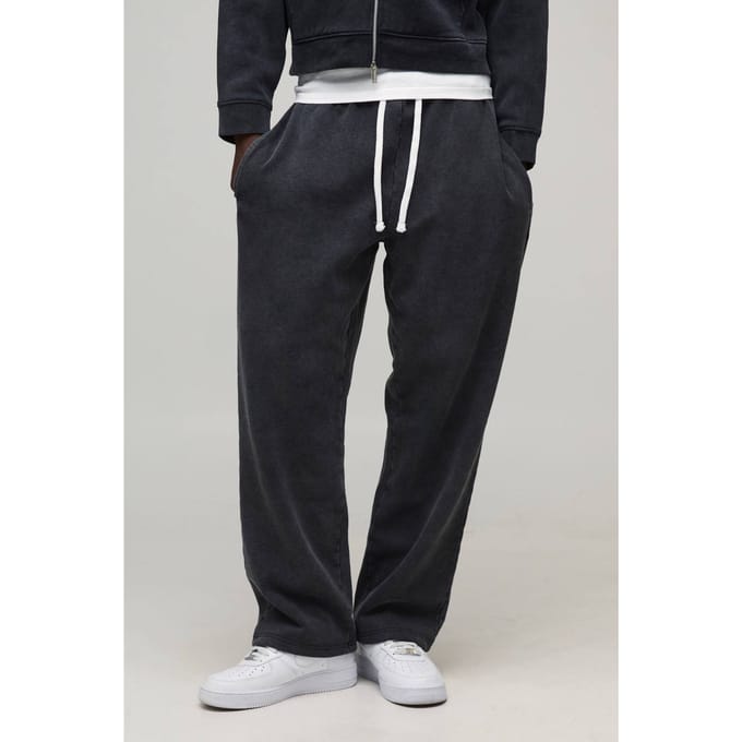 Essential Washed Baggy Drop Crotch Jogger | Washed Black | Size Small