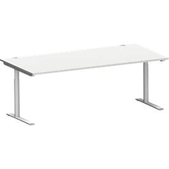 Schäfer Shop Genius MODENA FLEX bureau, 2000 x 1000 mm, lichtgrijs
