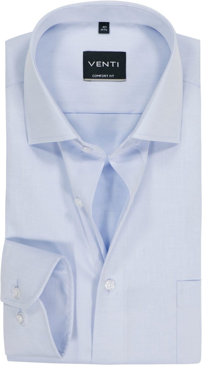 VENTI CASA MODA comfort fit overhemd - structuur - donkerblauw - Strijkvrij - Boordmaat: 48