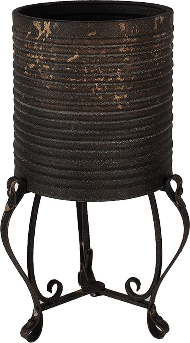 Clayre & Eef Bloempot Ø 29x53 cm Zwart Goudkleurig IJzer