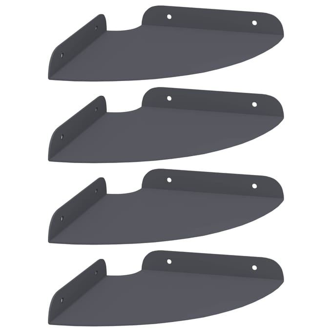 vidaXL - Hoek - Plank - 4 - st - Antraciet - 18 - x - 18 - x - 2 - cm
