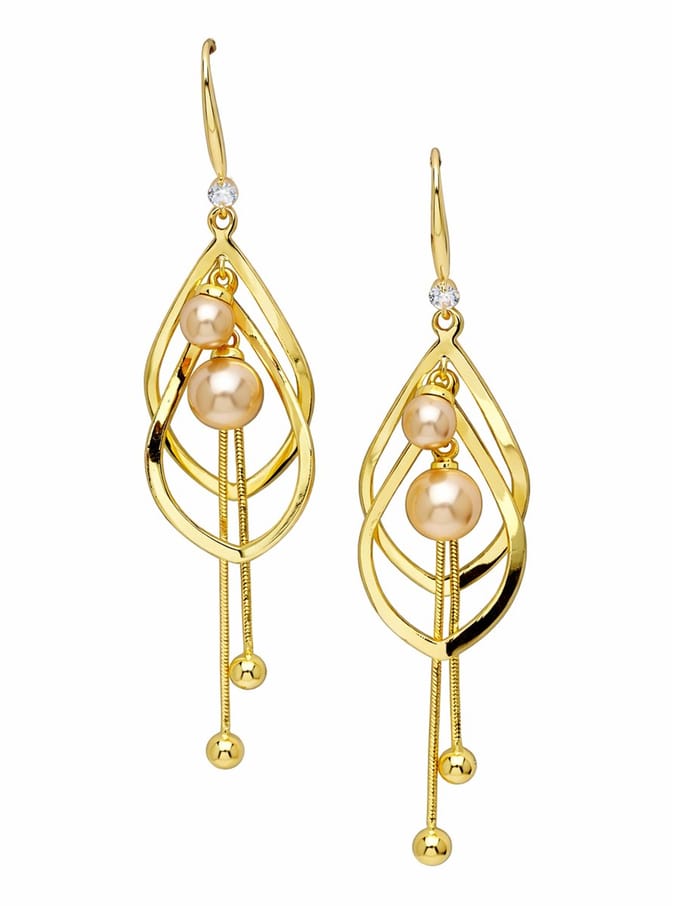 AVANT-GARDE PARIS Oorbellen - Tassel - Elegante - Goud Plated - 8.2 cm - Post en Back Sluiting
