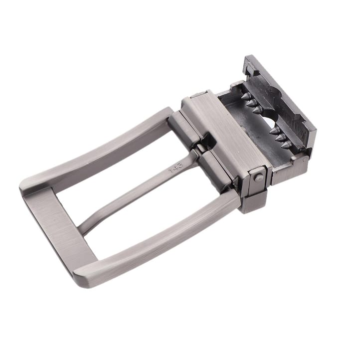 Heren riemgesp Single Prong rechthoekige pin omkeerbaar parelgrijs as described gray