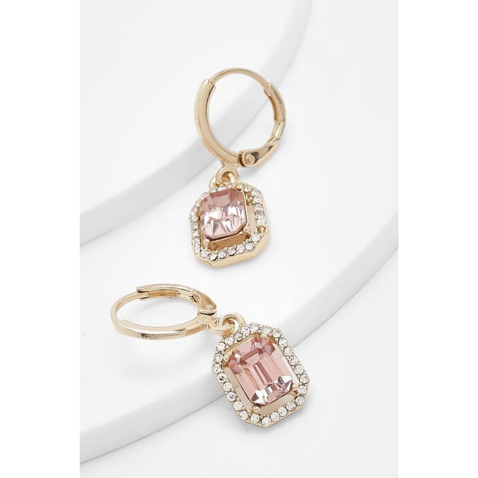 boohoo Dames Roze Halo Drop Hoop Oorbellen | Pink