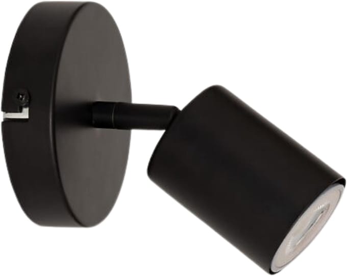 Atmosphera Wandlamp / plafondlamp Vico - D10 x H15 cm - metaal - zwart - 1 lichtbron