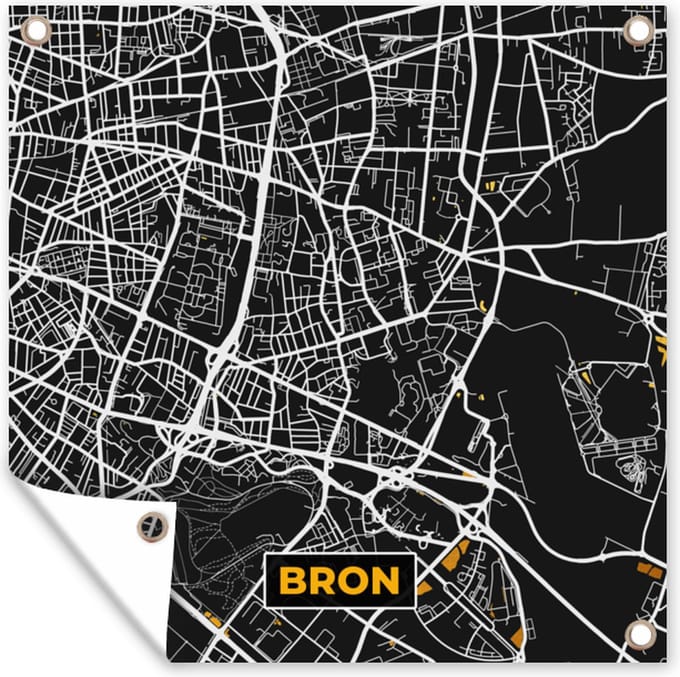 Tuindoek Plattegrond – Kaart – Bron - Frankrijk – Stadskaart - 100x100 cm