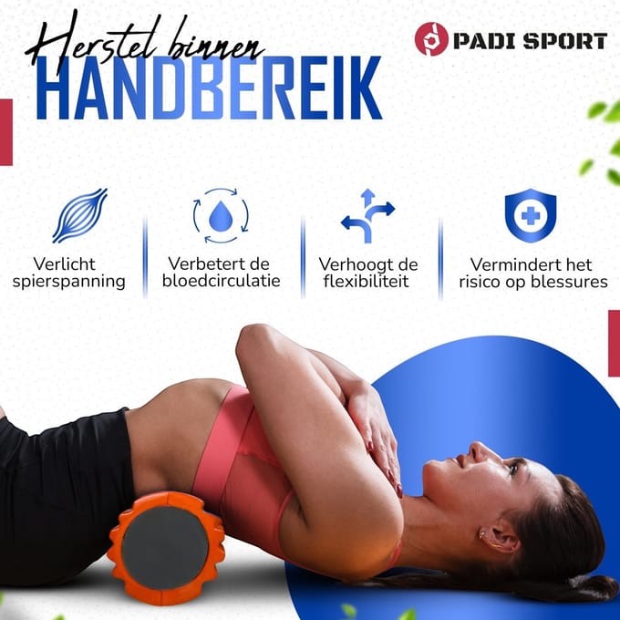 Padisport Foamroller 2 In 1 Voordeelset Oranje - Foamrol - Massagerol - Rug Roller - Foam Rol - Foamroller Set - Foamrollers - Foamroller Trigger Point - Foamroller Rug