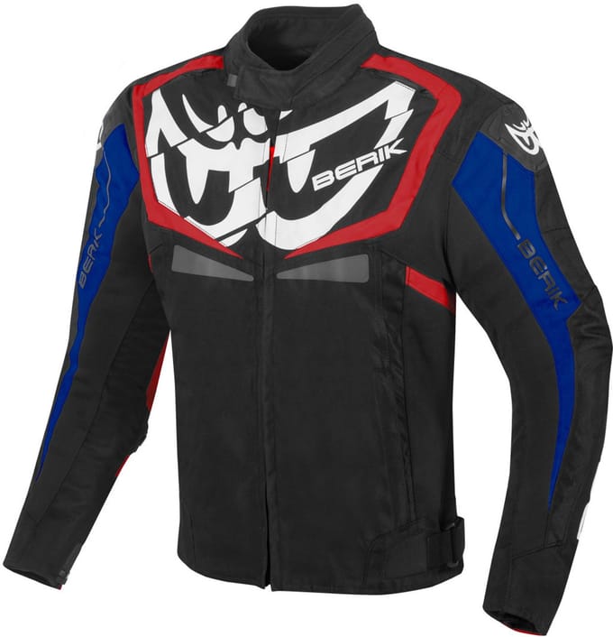 Berik Radic Evo Zwart Rood Blauw Waterdichte Textiele Motorjas - Jas