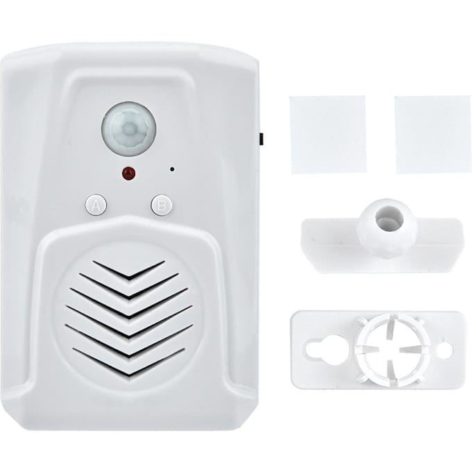 USB/Batterijgevoed Bewegingssensor Alarm MP3 Audiospeler Infrarood Inductie Deurbel white