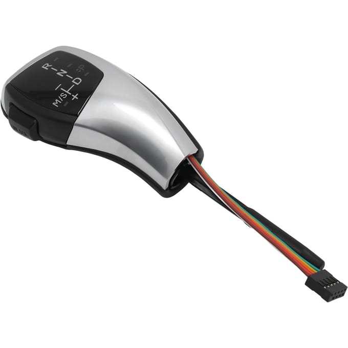 Kit de modernisation de pommeau de levier de vitesses à LED avec bouton de démarrage/arrêt moteur pour E61 E60 E46 LHD Couleur argent gray