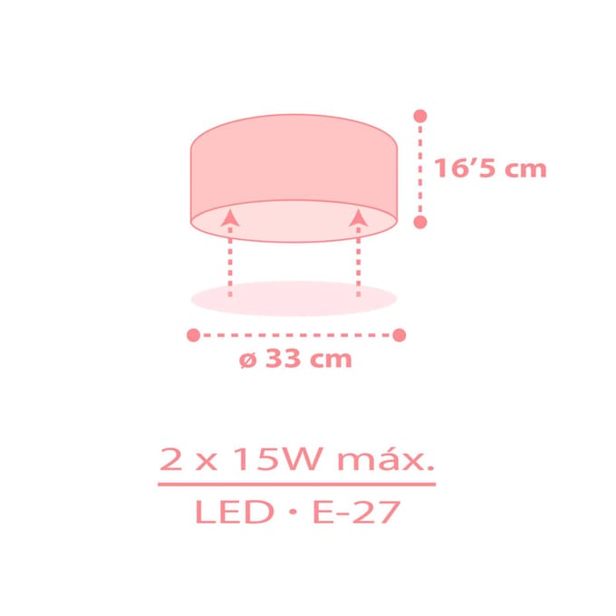 Dalber STAR LIGHT plafondlamp voor kinderen, roze