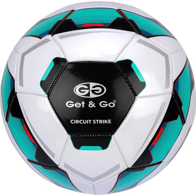 Get & Go Voetbal - Circuit Strike - Wit/Groen - Maat 5 - Ø ca. 22 cm