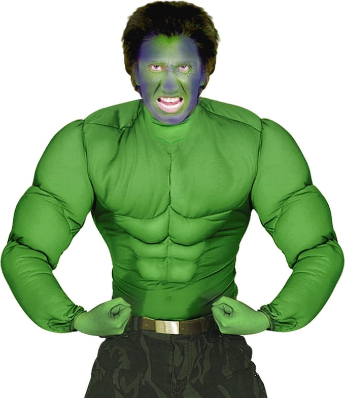 Gespierd shirt groen Hulk spierballen