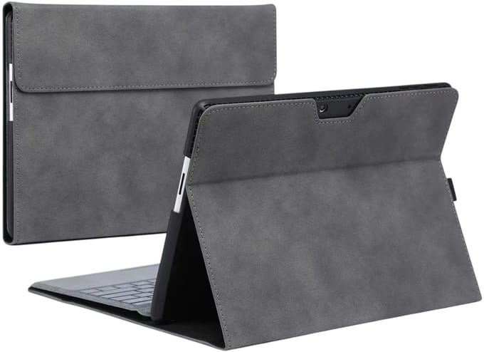EtuiTab Microsoft Surface Pro Serie - Tablethoes - Grijs - Eco-leer - Siliconen