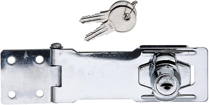 Veiligheidsinsteekslot met cilinder, chroomkleurig, 115 x 41.5 mm